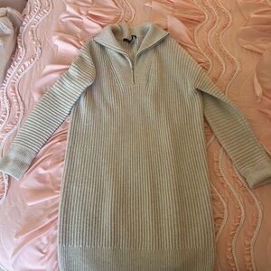 French Connection Cream Turtleneck Sweater Dress